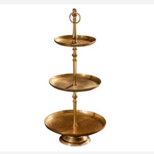 ETAŽIERIS, ZELTA krāsa, 3 STĀVI, diam. 30/25/20, h 65 cm